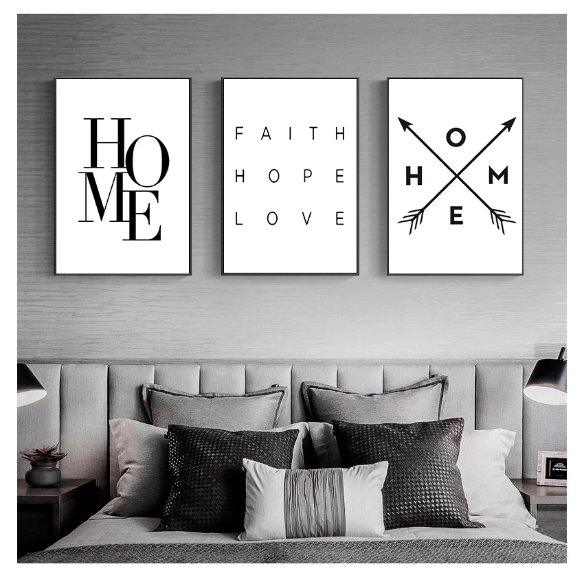 

Home Quote Poster Nordic Style Minimalist Prints Wall Picture for Living Room Decor Black White Wall Art Canvas Painting