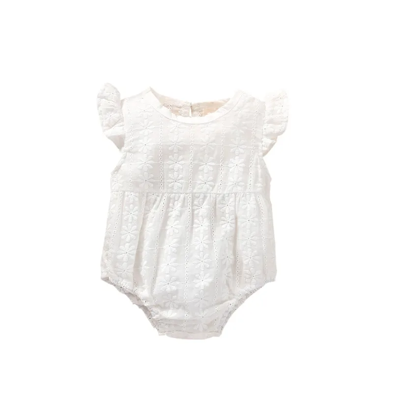 

Женский комбинезон, милое однотонное боди с цветочной вышивкой и рукавами-фонариками