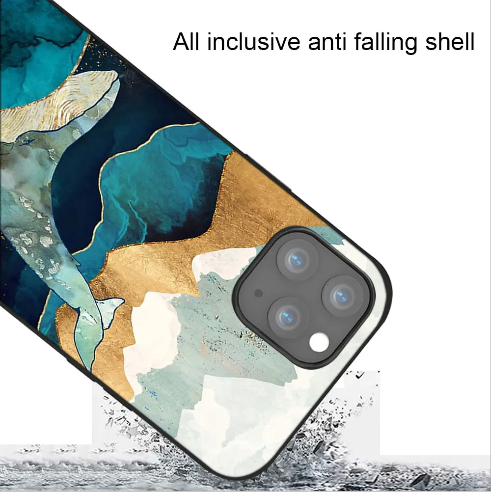 

Oil painting landscape Case For iPhone 12 Pro 11 Pro Max SE 2020 X XR XS 7 8 6s Plus Phone Cases Matte Black TPU Soft Cover Capa