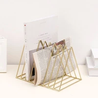 metal iron storage lp record rack triangle shaped book magzine holder multifunction desk record shelf organizer home office deco