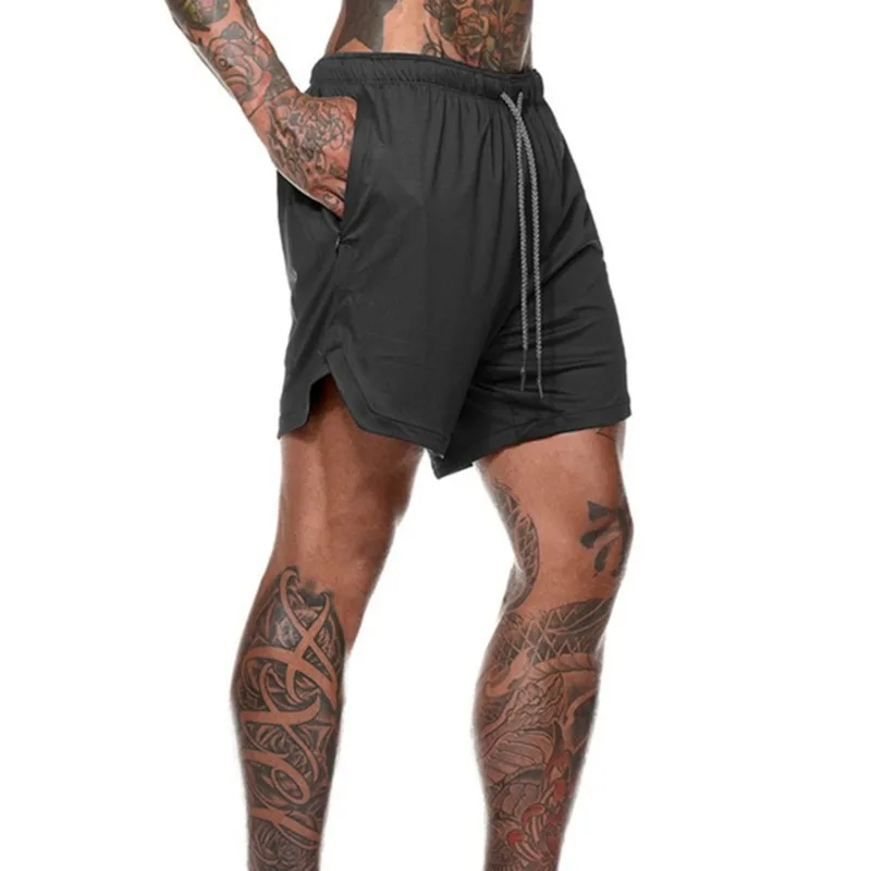 Свободные мужские шорты летние спортивные и свободные с подкладом карманами