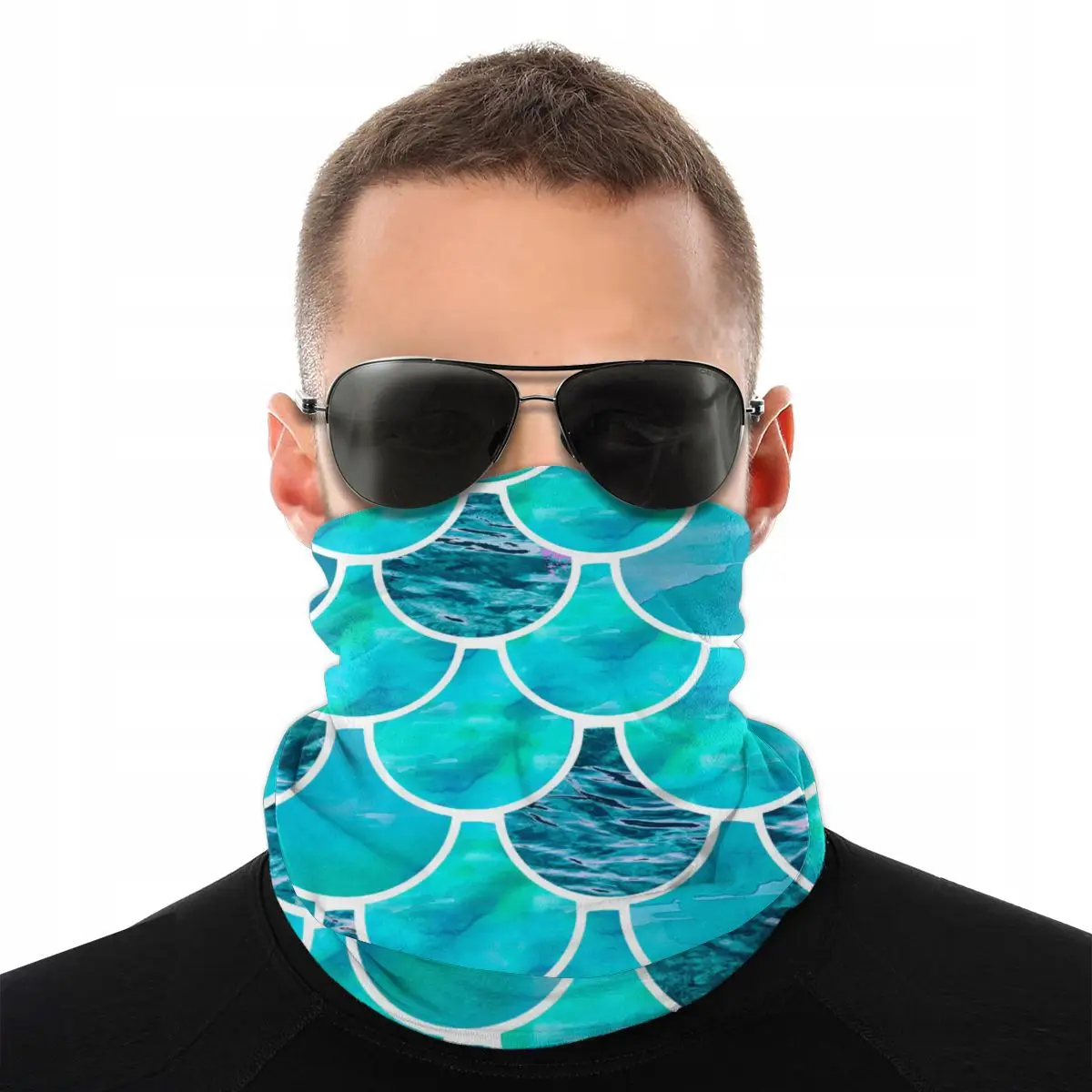 

Mermaid Scale Scarf Neck Face Mask Men Women Fashion Tube Mask Seamless Bandanas Versatility Headband Outdoor Hiking
