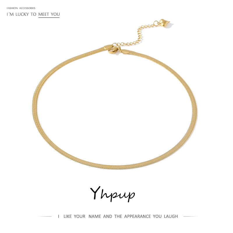 Yhpup – collier à breloque géométrique en forme de serpent pour femme  bijou tendance  en acier