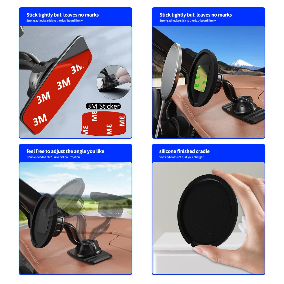 Magnetic Car Holder for iPhone 12 Samsung Dashboard GPS Car Navigation Phone Stand Holder Universa Car Support Mount