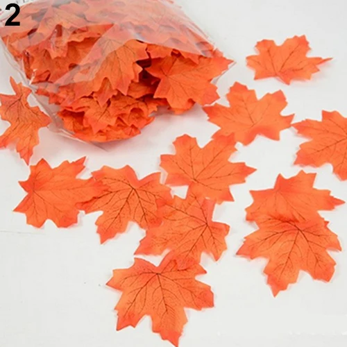 100 Pcs Fall Fake Silk Leaves Wedding Favor Autumn Maple Leaf DIY Home Garden Decoration Plants Photography | Дом и сад
