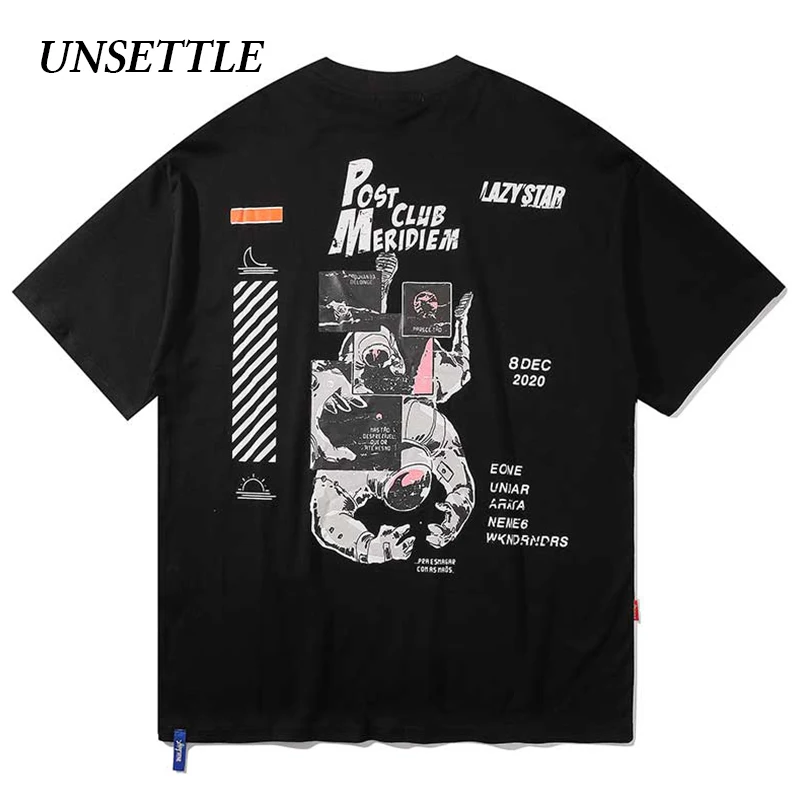 UNSETTLE 2020SS Harajuku футболка летняя Мужская/Женская Хип-хоп забавная Футболка с