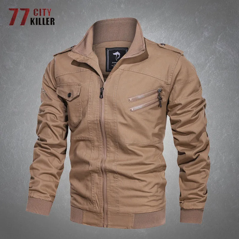 Куртка-карго мужская с несколькими карманами хлопковая моющаяся куртка уличная