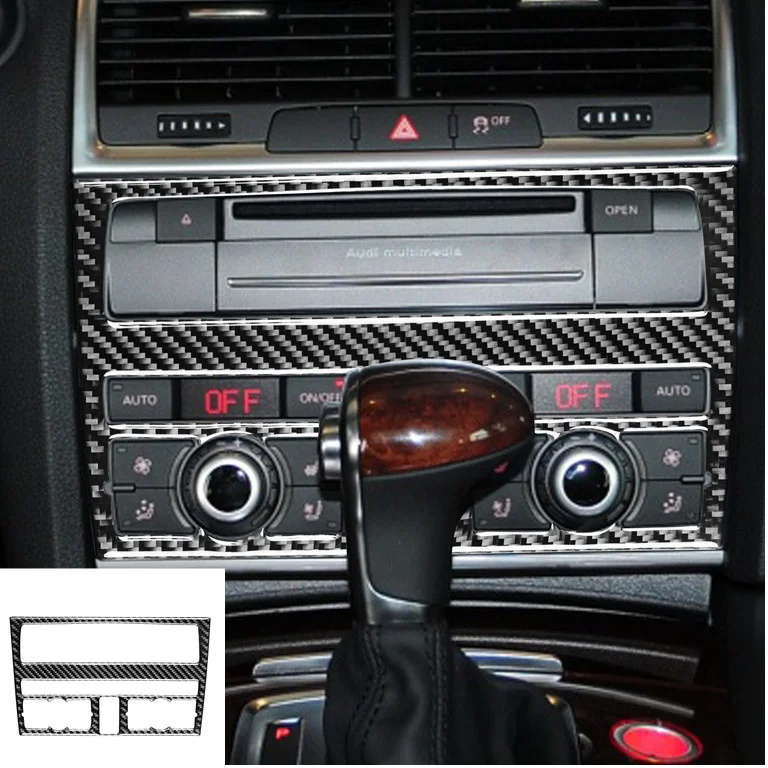 

Углеродное волокно для Audi Q7 08-15 LHD/RHD пневматическая панель переключения передач Центральная декоративная отделка стикер автомобильные акс...
