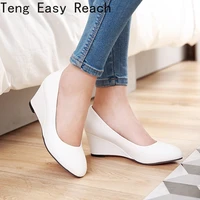 2021 spring wedges women shoes heels pink black white office party wedding shoe casual women pumps zapatos mujer