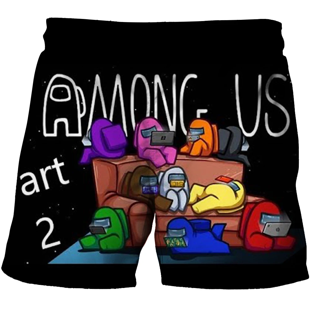 

3D Cartoon Among us Kids Summer Swim Shorts Baby Boys Girls Swimwear Toddler Kids clothes Fashion Print Beach Short boys pants