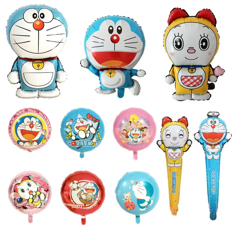 Мультяшные воздушные шары из фольги Doraemon 18 дюймов Гелиевый шар в виде кота товары