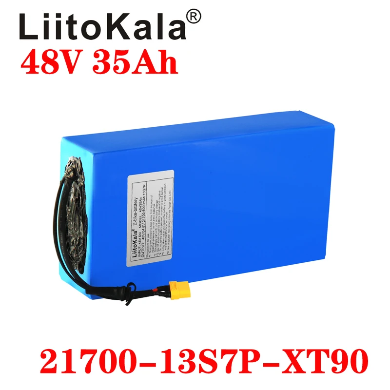LiitoKala 48V 35ah 21700 5000mAh 13S7P ebike battery 20A BMS 48v Lithium Battery Pack For Electric bike Scooter | Спорт и