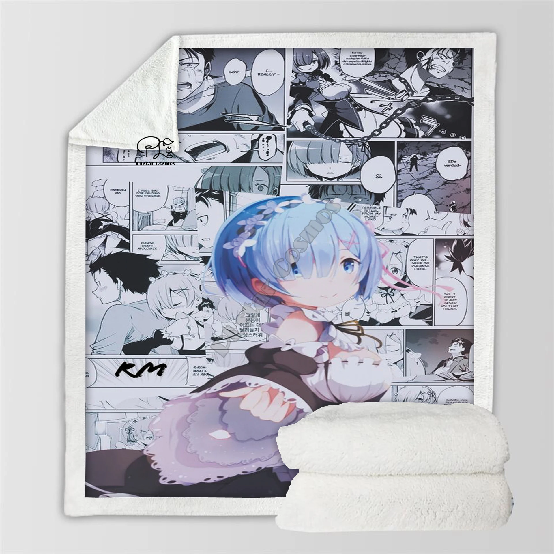 Одеяло Plstar Cosmos с персонажами аниме сексуальное одеяло Re Zero Rem манга 3d-принт шерпа