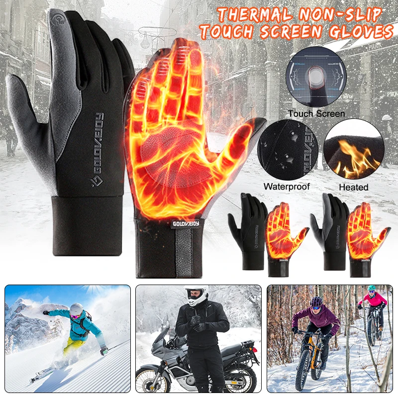 QTOP зимние перчатки теплые Нескользящие водонепроницаемые ветрозащитные для