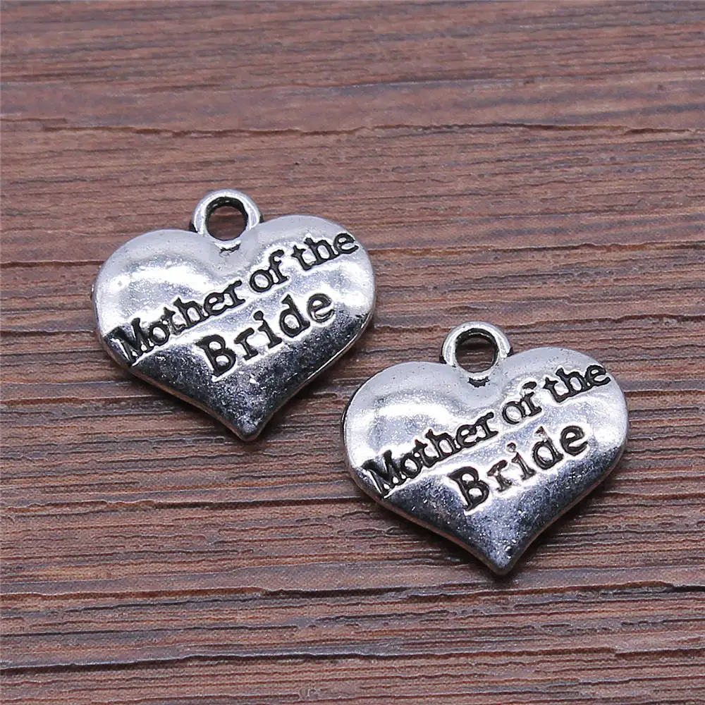 10 шт. подвески для матери невесты 14x15 мм Античное серебряное покрытие кулон
