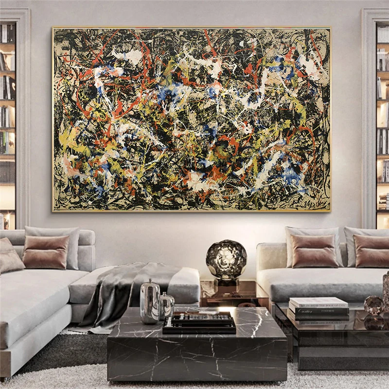 Абстрактная пачкающая Картина граффити на холсте абстрактные современные