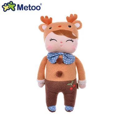 Розовый Metoo на подкладке из плюша и мягкие милые милый кролик Животные для Для детей игрушки кукла Анджела для девочек на день рождения; Рождественский подарок фруктовой серией - Цвет: Розовый