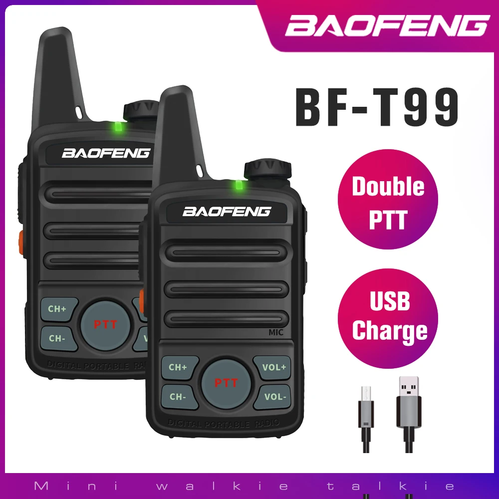Рация BAOFENG T99 двухсторонняя BF-T1 bf t1 UHF портативная для детей Ручной FM трансивер с USB
