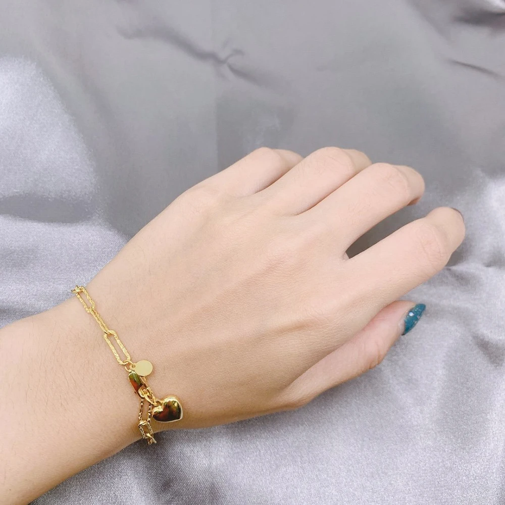 

SCALLOPED Fashion Exquisite Stainless Steel Heart Bracelet Simple Temperament Girlfriend Birthday Party Jewelry Bracelet