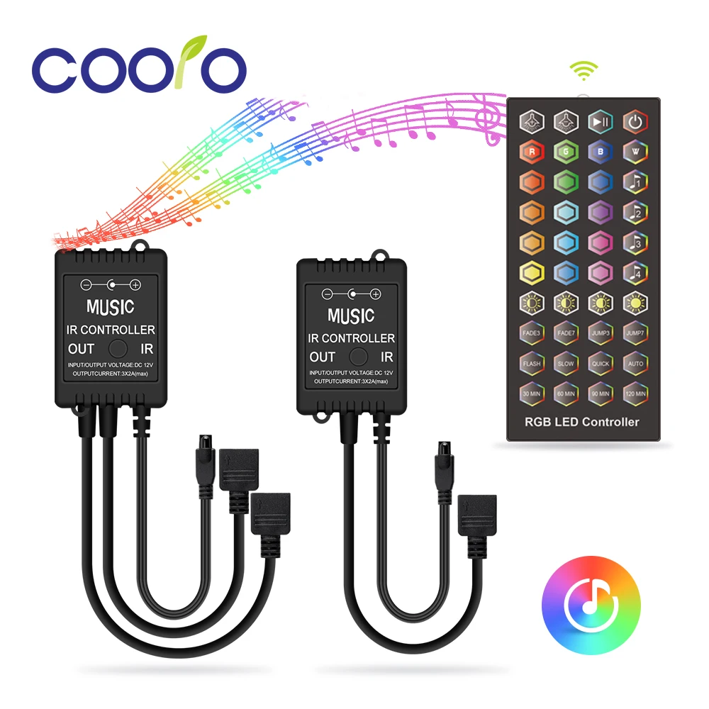 Новый светодиодный контроллер 40 клавиш музыкальный датчик звука светодиодные