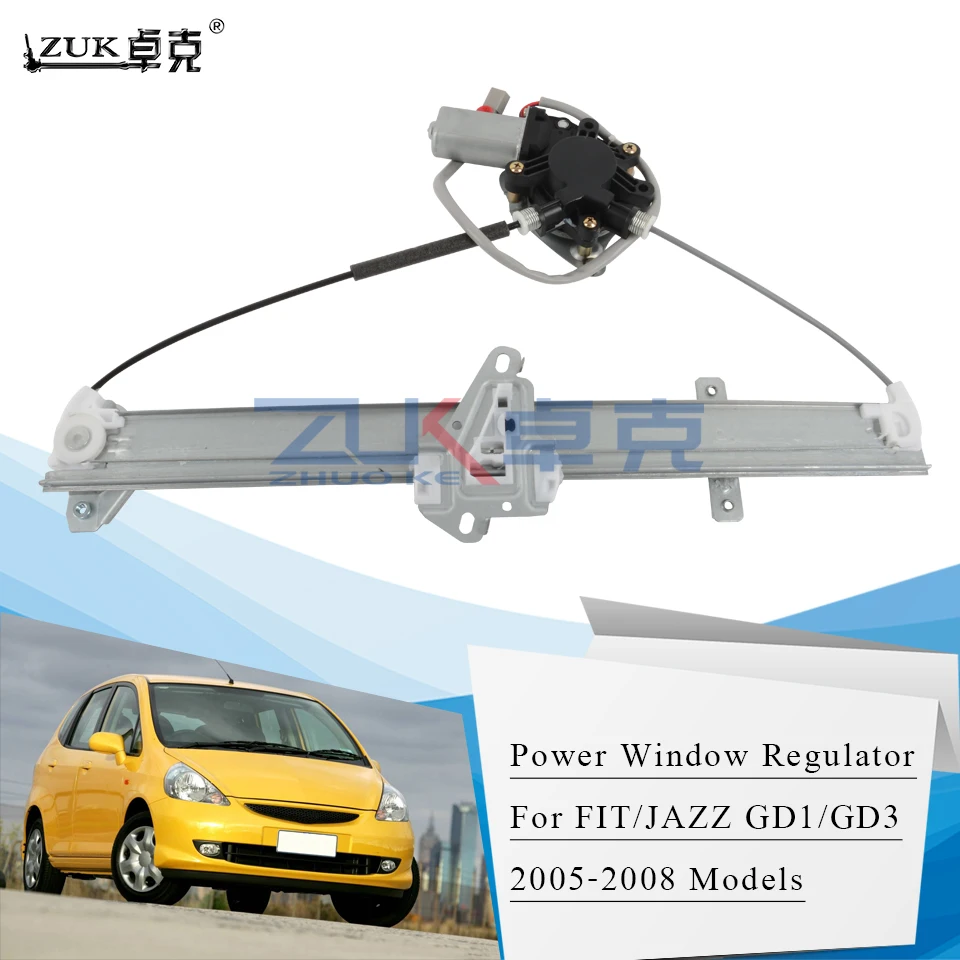 

ZUK Front Right Power Window Regulator Assy Window Lever For HONDA FIT JAZZ 2005 2006 2007 2008 GD1 GD3 OE#72210-SAG-H01