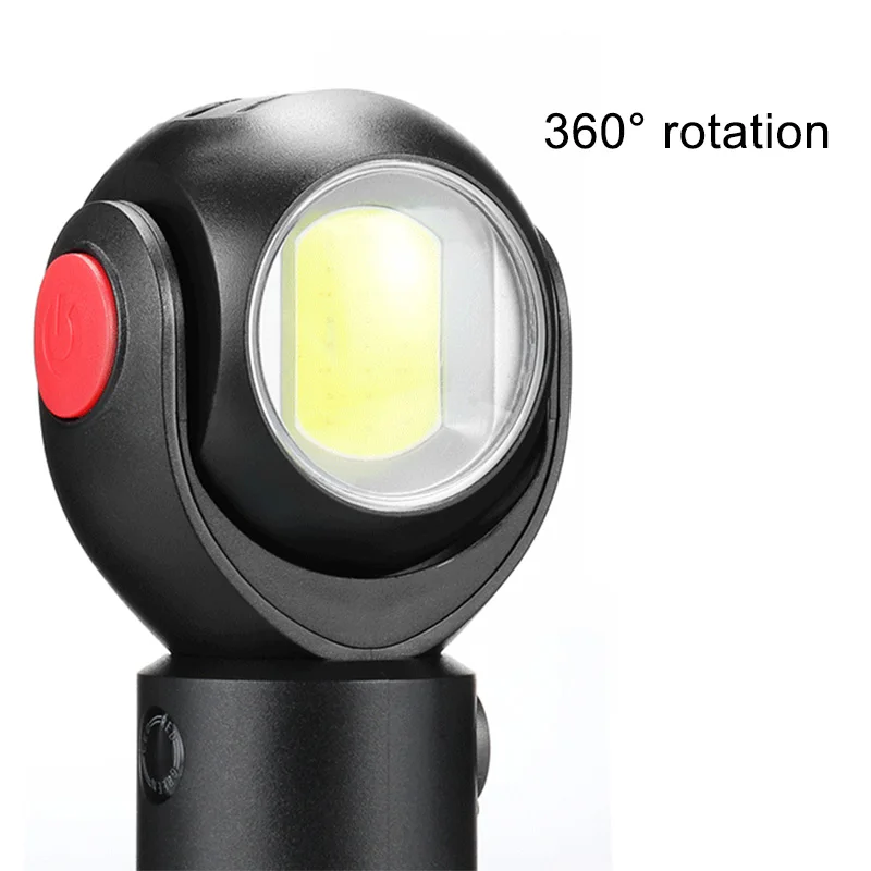 

360 Degree Rotating Magnet LED USB Chargeable Flashlight Torch Work Light for Outdoor Lighting 2019ing