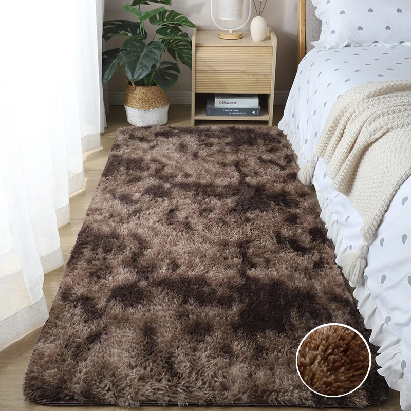 

Ковер Пушистый Плюшевый для гостиной, нескользящий мягкий ковер для пола, бархатный коврик для детской комнаты