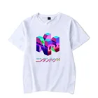 Классическая футболка N64 с круглым вырезом и принтом, уличная одежда с короткими рукавами в стиле хип-хоп, черногобелогосерого цвета, универсальный костюм, футболка, размера плюс