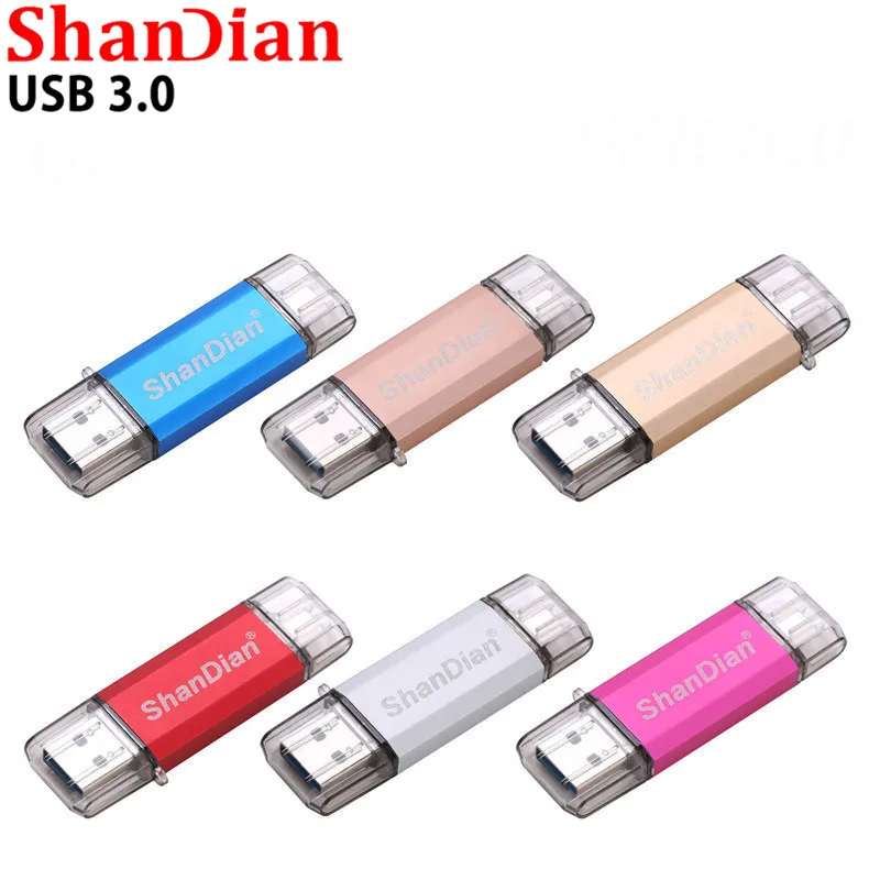 SHANDIAN (более 10 шт. бесплатный логотип) Type-C 3 1 usb флэш-накопитель 16 ГБ 32 64 Гб карта