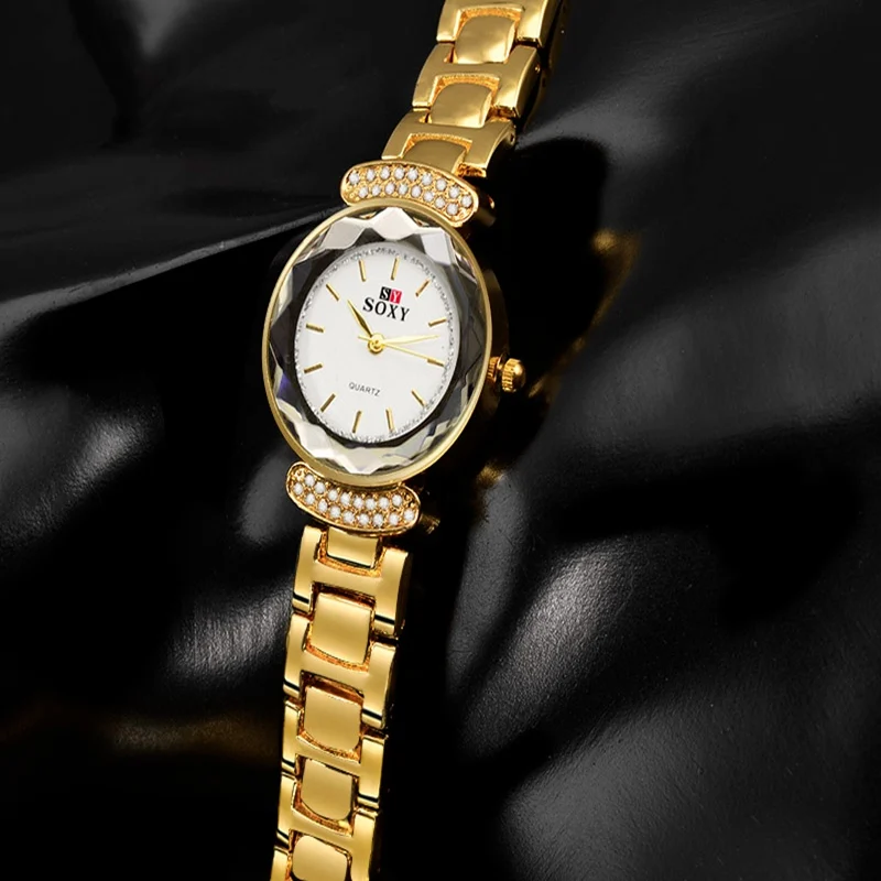 Новинка 2020 роскошные брендовые золотые часы браслет ультра тонкие женские из