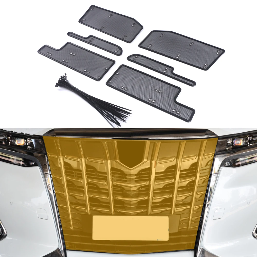 

For Toyota Alphard AH30 2019-2020 Car Accessory Front Grille Insert Net Anti-insect Dust Garbage Proof Stainless Inner Cover