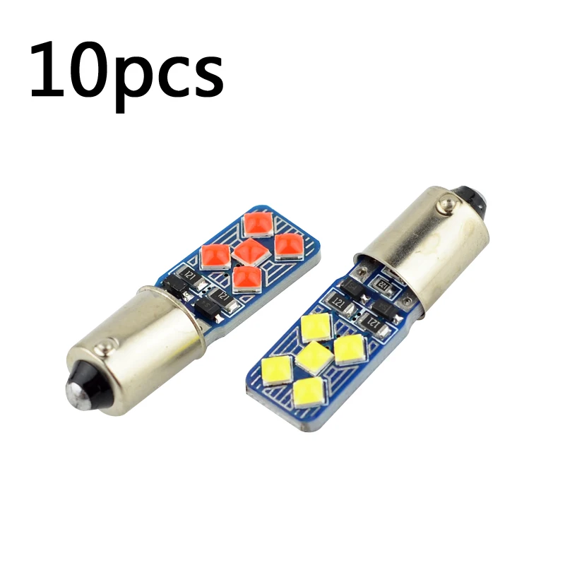 

10 шт. BA9S светодиодный 12V T4W лампы SMD светодиодный автомобиль Габаритные огни маркер номерной знак света и габаритных огней с can-bus белый 1895 363 233...