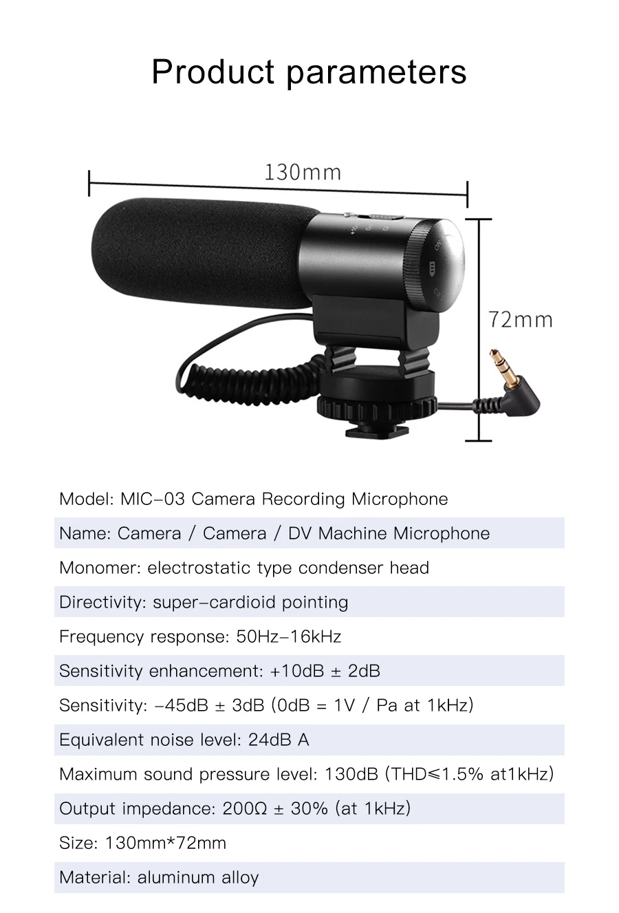 MAMEN MIC-03 микрофон для камеры 3,5 мм аудио разъем конденсаторный микрофон Гиперкардиоидный записывающий микрофон для Nikon Canon sony SLR DV Vlog