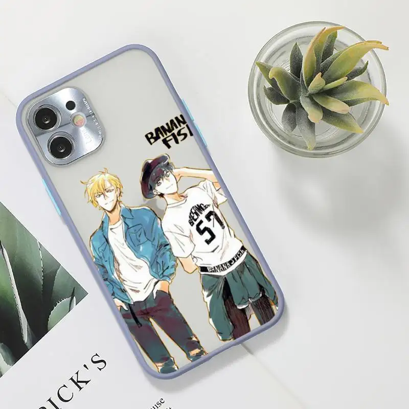 

Banana Fish Anime Phone Case For iPhone 12 11 Mini Pro XR XS Max 7 8 Plus X Matte transparent Gray Back Cover