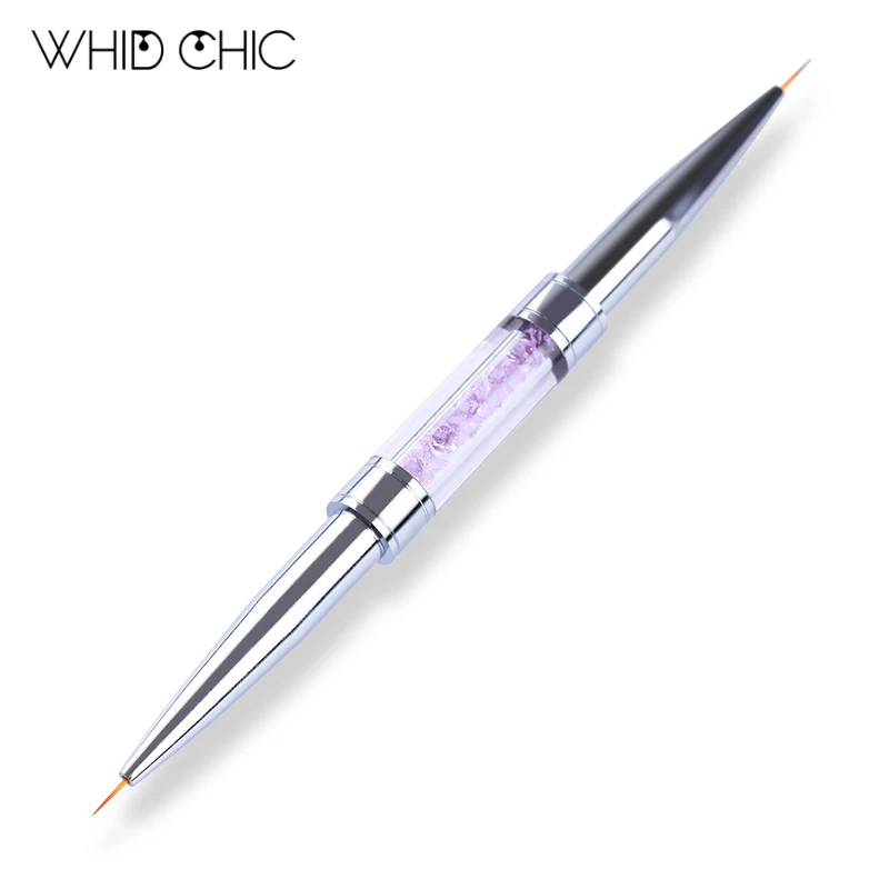 WHID CHIC Двухсторонняя кисть для нанесения геля для ногтей с рисунком ручка-кисть для рисования с ультрафиолетовой краской, кисти с ручкой с камнями 6 мм 7 мм на.