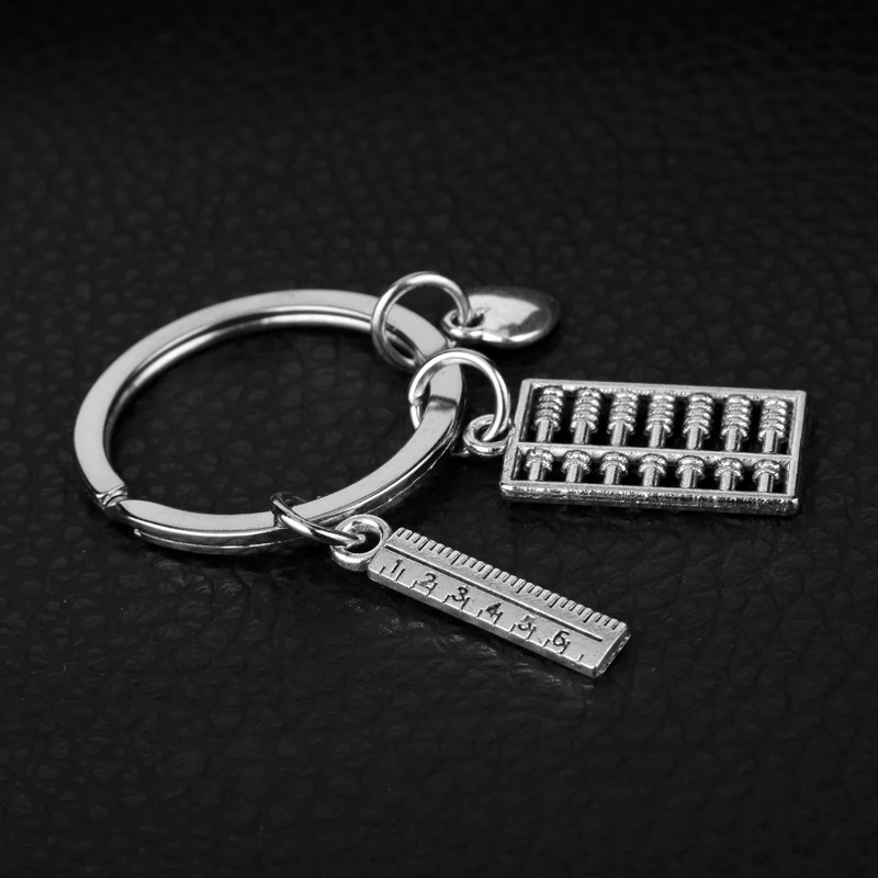 Fashion Handmade Creative Jewelry Abacus Calculator Ruler Tools Keychain Charms Keyfob Key Chain Teacher's Day Gift | Украшения и