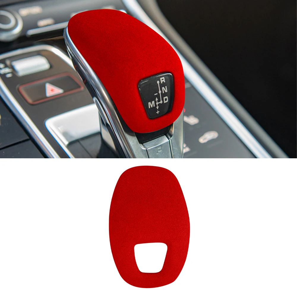 

Замшевая переключение передач Konb, декоративная крышка, отделка, наклейка для Porsche Cayenne/Panamera 2018 2019 2020, аксессуары для интерьера автомобиля