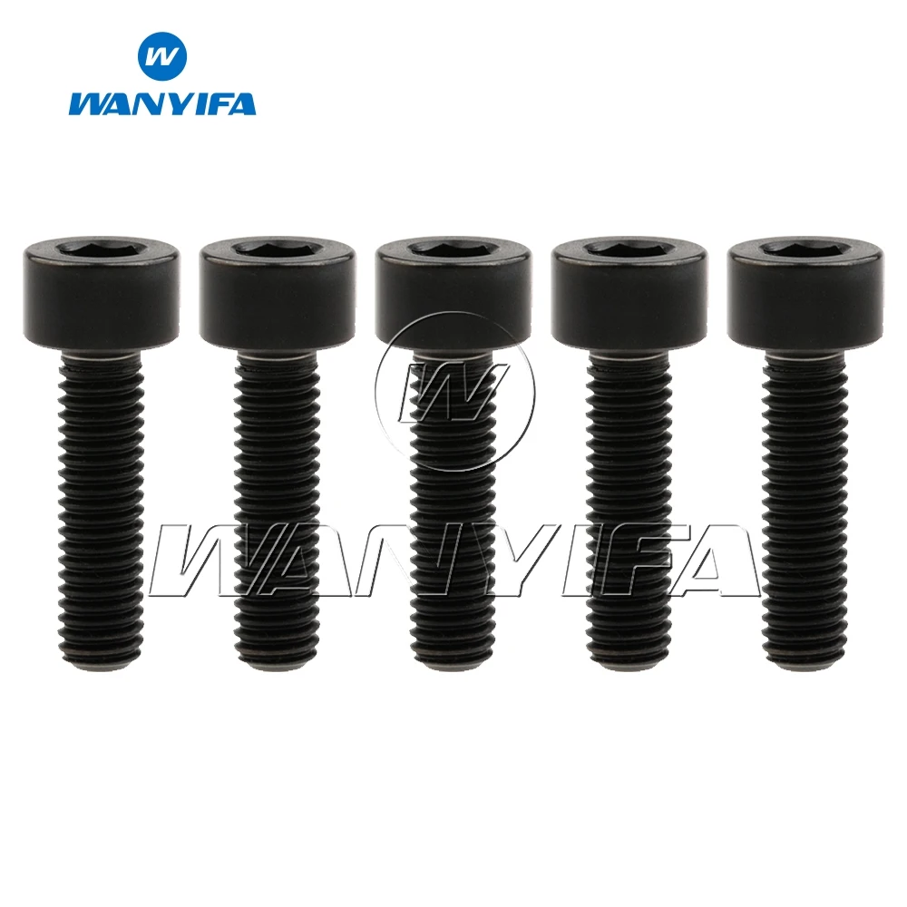 Черный Болты для велосипеда с шестигранной головкой waniifa Ti из титана M5 x18mm 5 шт./лот - Цвет: Черный