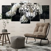 hunting ferocious tiger decorative canvas painting irregular poster wall art customizable animal living room bedroom decoration