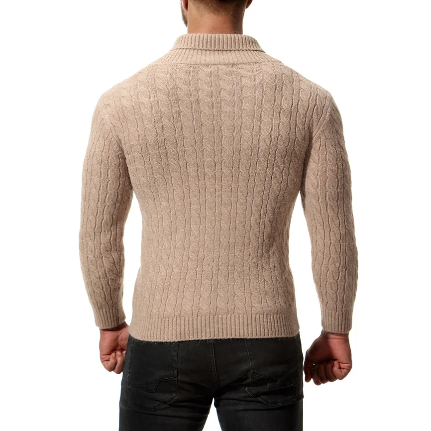 Тонкий мужской свитер вязаный длинный сплошной цвет обычные свитера для мужчин |