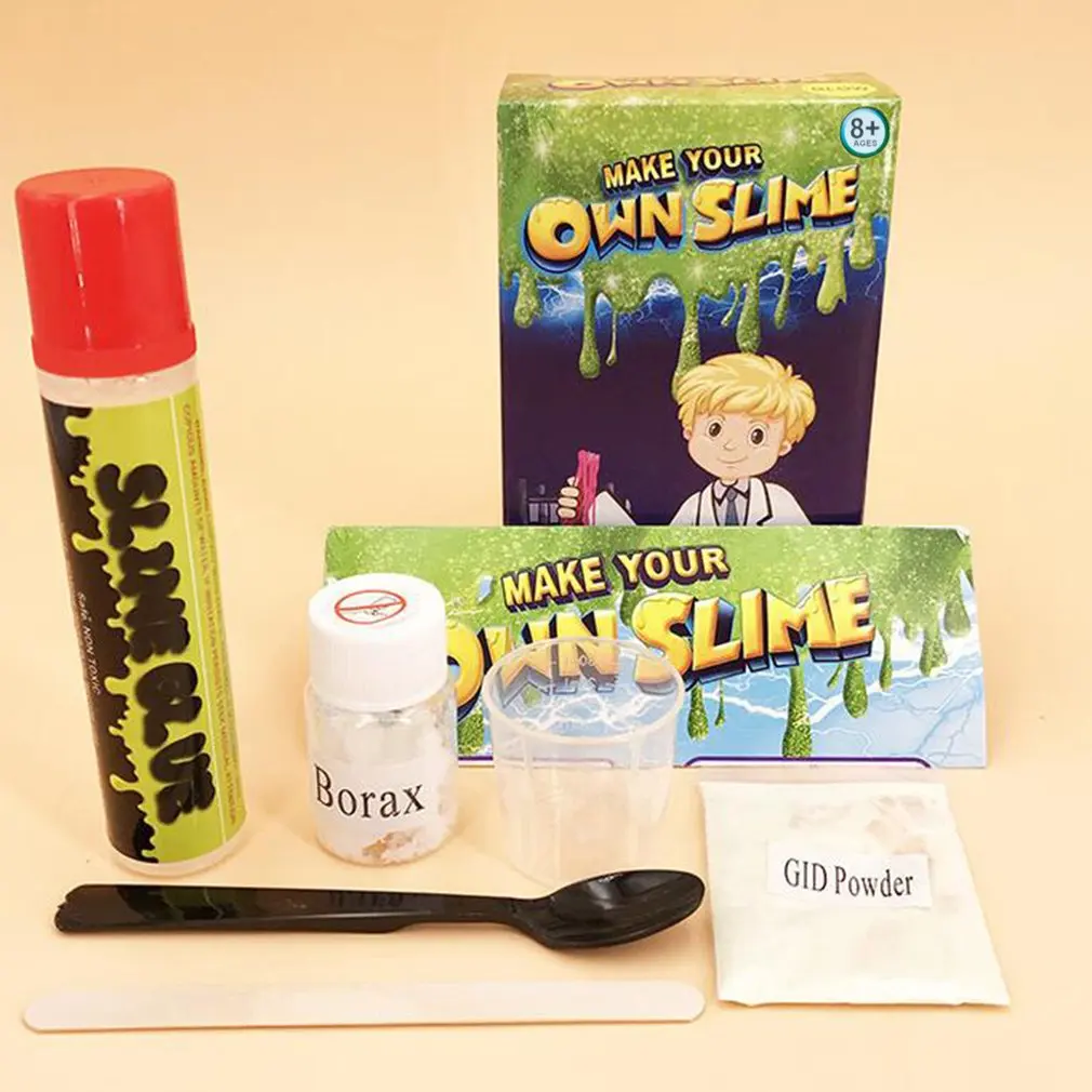 DIY Slime Kit пушистый Кристалл Gliter порошок клей игра для детей обучающая игрушка
