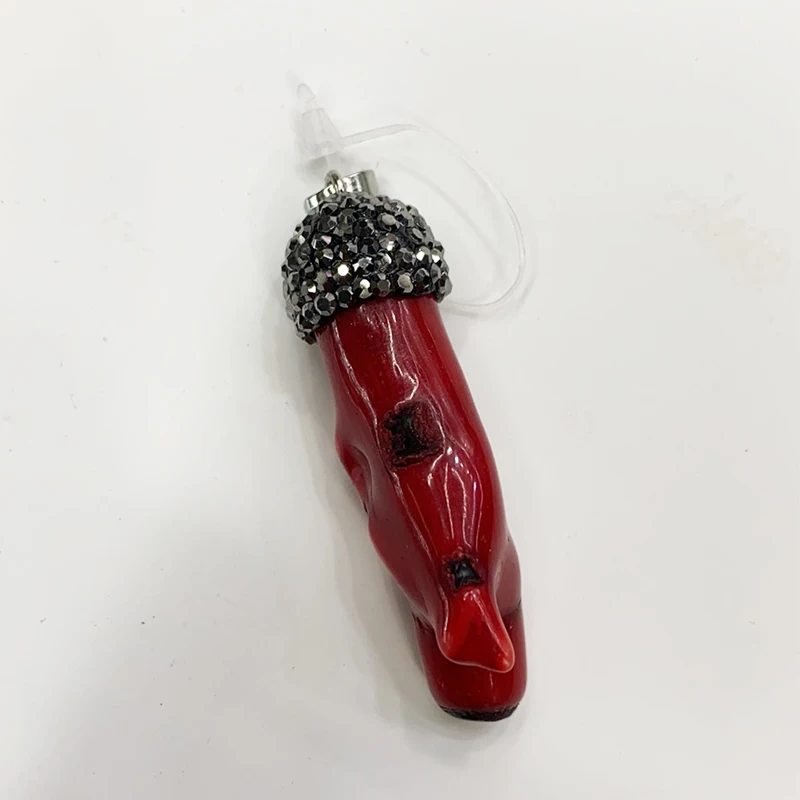 Необычные натуральные красные коралловые свободные бусины с ювелирной веткой