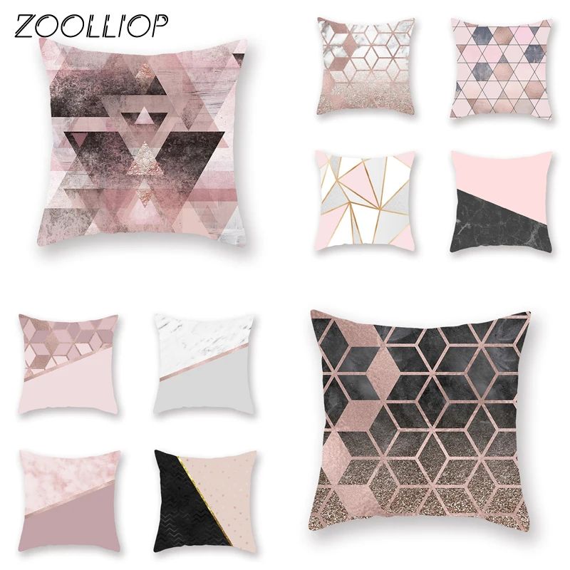 Геометрическая наволочка 45x45 см мраморная текстура бросок на диван домашний