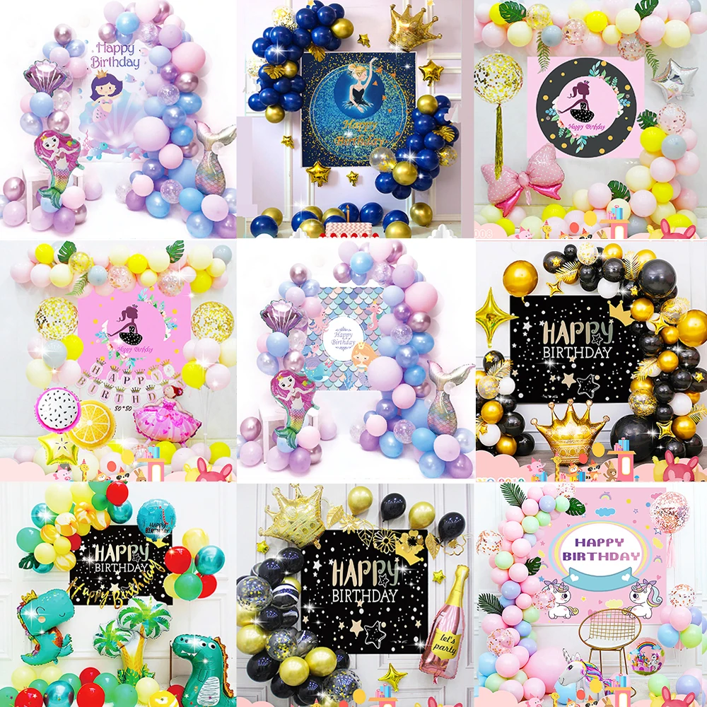 Набор для украшения золотой динозавр Русалка балетная тематика воздушные шары