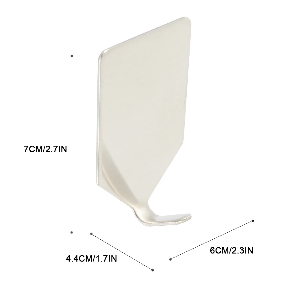 

20pcs Self Adhesive Hooks Stainless Steel Home Kitchen Wall Door Silver Holder Hook Hanger for Kitchen Bathroom Household Rack