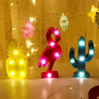 Настольная лампа Adeeing 3D, мультяшный ананасФламингоискусство, светодиодный ночсветильник, украшение для дома и офиса, подарки