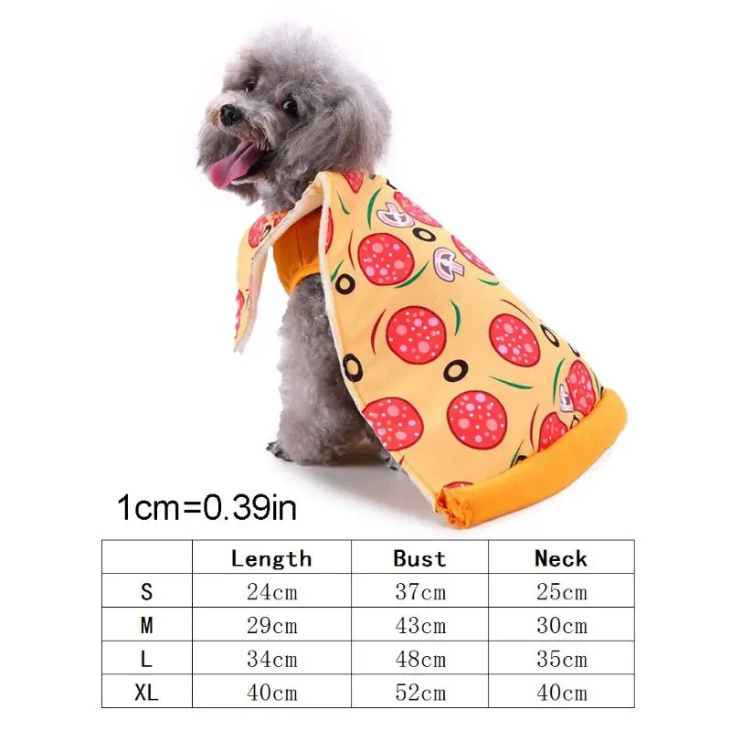 Рождественский костюм для домашних животных Y5GB смешная пицца собака щенок наряд