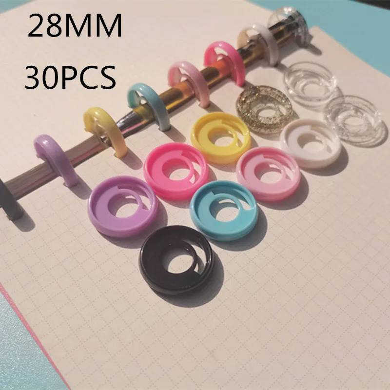 

30PCS28MM new mushroom hole notebook binding accessories can be inserted pen plastic binding ring, binding buckle,