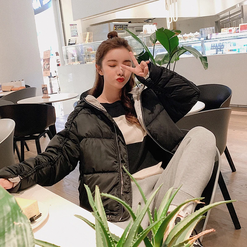 2019 зимняя куртка пуховик Для женщин ультра длинный рукав светильник вниз Теплый