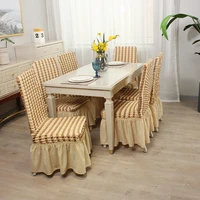 elastic striped seersucker skirt chair covers for home hotel wedding banquet party stretch chair case slipcovers protector